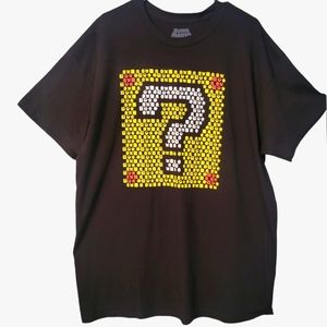 Super Mario Question Mark Block Men's T-Shirt Nintendo Video Games Size XL